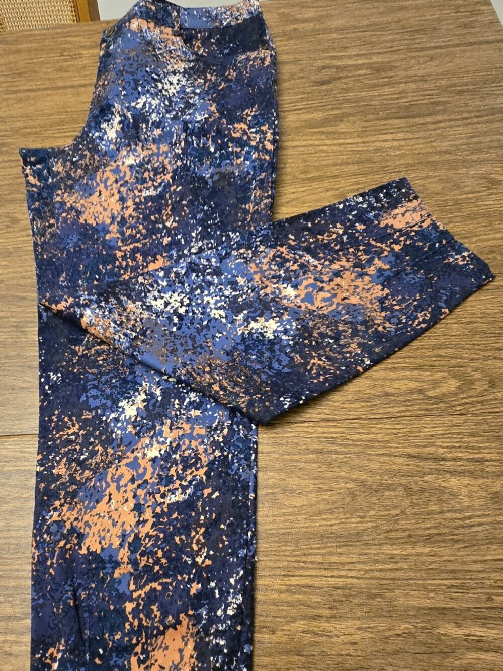 PERUVIAN CONNECTION Women's Stretch Indigo Atelier Abstract Print Pants - Sze 14